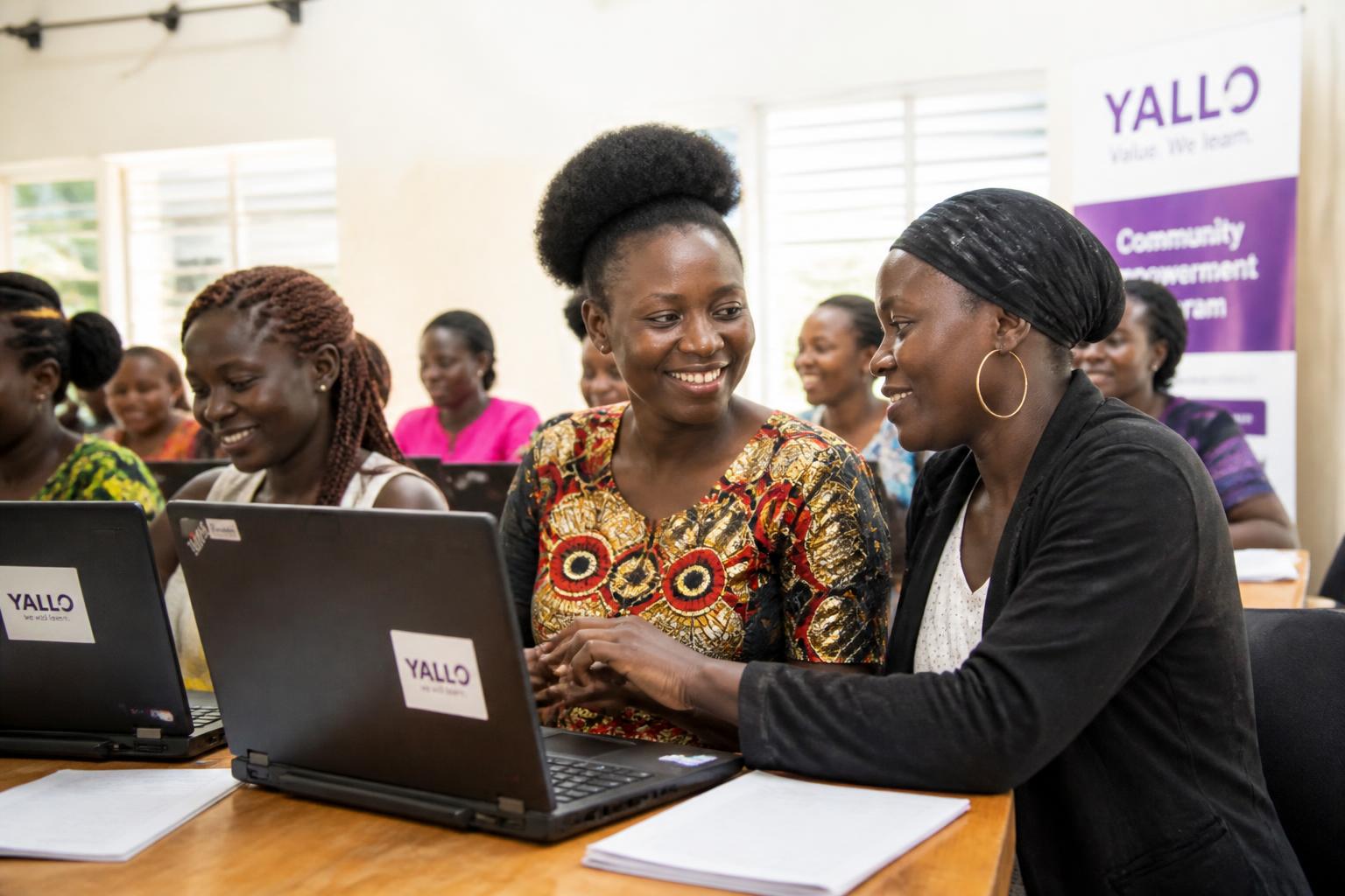 Ugandan women in a digital skills session